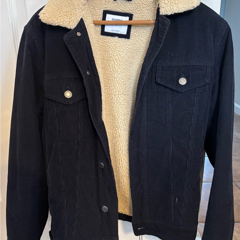 Black Corduroy Sherpa Jacket